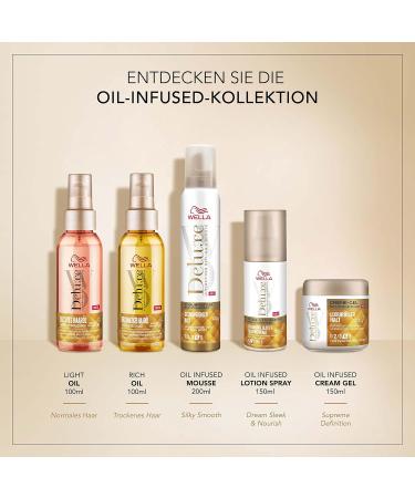 Wella Deluxe Light Hair Oil 100ml - Shine & Smoothness Frizz Control for Fine Hair Enriched with Avocado & Camellia Oil - Buy Online on GoSupps.com