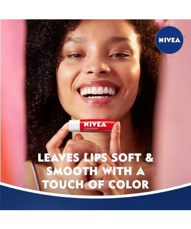 NIVEA Strawberry Lip Care - Tinted Lip Balm Pack of 4 for Soft Beautiful Lips - Buy Online on GoSupps.com