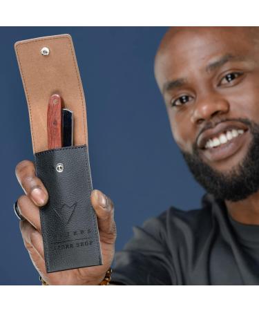 Sapiens Barbershop Razor for Men - Beard Razor + 20 Derby Blades & Carrying Bag - Wooden Handle Straight Razor Set (12 Pieces) - International Shipping Available - Buy Online on GoSupps.com