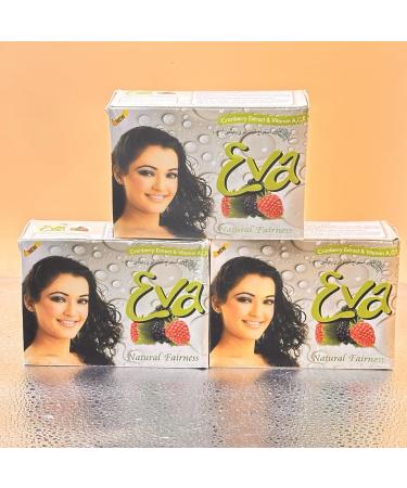 Eva Soap - Natural Fairness Cranberry & Compatible with Vitamin A C E Soap 150g each X (pack Of 4)