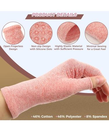 YOGINGO Fingerless Arthritis Compression Gloves - L Pink, 1 Pair - Buy Online on GoSupps.com