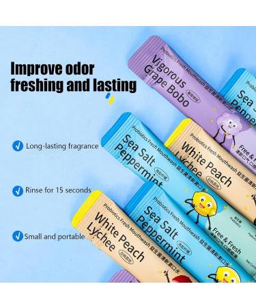 Pack of 15 individual mouthwash sachets long-lasting freshness with fruit flavor for daily use at home or while traveling for adults - Buy Online on GoSupps.com
