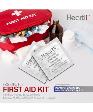 Heartli Alcohol Prep Pads 2-Ply Isopropyl Alcohol 70% Swabs Sterile Thick Cotton Gauze Wipes Individually Wrapped Antiseptic Latex Free Disinfectant Medium 6x3cm - (200 Pads) - Buy Online on GoSupps.com