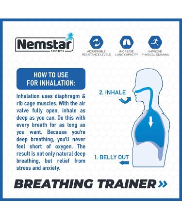 Nemstar Breathing Exercise Device Lung Exerciser Device for Expiratory Inspiratory Muscle Trainer for Lung Capacity Respiratory Therapy Lung Breathing Exerciser for Training Inhale Health o2 Trainer - Buy Online on GoSupps.com