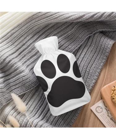 Black Paw Hot Water Bottle with Plush Cover | Hand Warmer for Adults & Children | 26.5x15.3cm Shipping Internationally - Buy Online on GoSupps.com