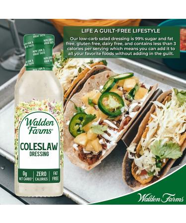 Walden Farms Coleslaw Dressing 12oz 2 Pack - Sugar-Free, 0g Net Carbs, Fresh & Delicious Salad Topping - Smooth & Creamy Condiment - 12 Fl Oz Bottles - Buy Online on GoSupps.com