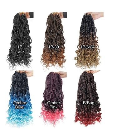 Goddess Curly Box Braids Crochet Hair 3X Wavy 18 Inch 1B/30 - Pack of 6 | Synthetic Fiber Braiding Hair Extension for Black Women - Buy Online on GoSupps.com