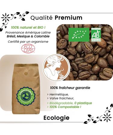 Ascenbio 100% Organic Arabica Coffee Beans 1 KG SWEET and Aromatic Specialty Coffee France Biodegradable Packaging - Buy Online on GoSupps.com