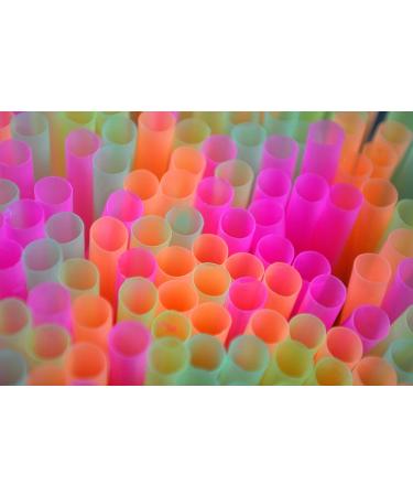 500-Pack Neon Colored Flexible Drinking Straws - 7.75 Plastic Bendy Straws - Disposable - ALINK - Buy Online on GoSupps.com