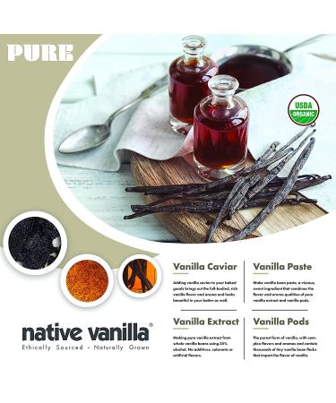 Native Vanilla - Organic Pure Vanilla Extract 4 fl oz - Ideal for Cooking, Baking, and Dessert Crafting - Buy Online on GoSupps.com