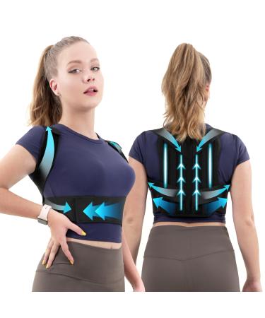 Posture Corrector for Women: Adjustable Back Straightener Posture Corrector for Men Breathable Upper Back Brace for Posture - Shoulder Scoliosis Hunchback Hump (XX-Large/Black)