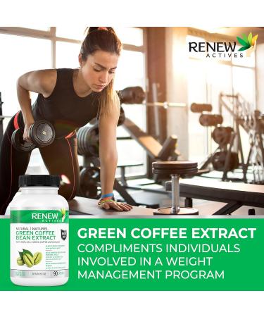 Renew Actives Coffee Bean Extract: 800mg Green Coffee Bean Extract Capsules for Weight Management Programs. Helps Support Cardiovascular Health & Provides Antioxidants - Vegan Supplement with 50% GCA - 90 Capsules. NON-GMO. Free of Dairy Soy & Sugar. (2 P - Buy Online on GoSupps.com