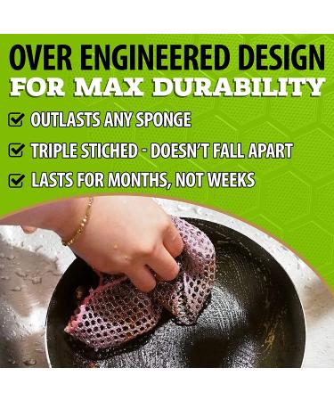 Heavy Duty Non Scratch Scouring Pads and Pot Scrubbers - Durable Mesh Dish Cloth - Odor-Free Pan Cleaner - Korea Made 2PCs - Buy Online on GoSupps.com