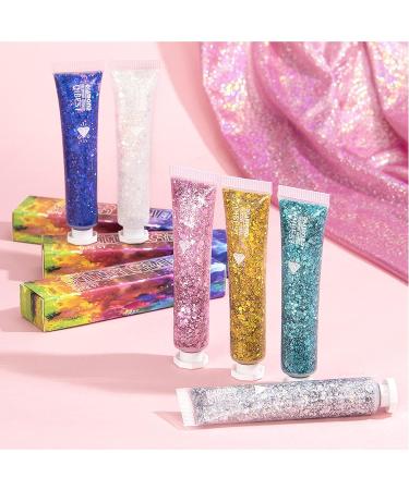 DELISOUL Mermaid Sequins Body Glitter Gel - White Chunky Face Glitter for Long-Lasting Shimmery Makeup at Raves, Festivals, and Parties - Buy Online on GoSupps.com