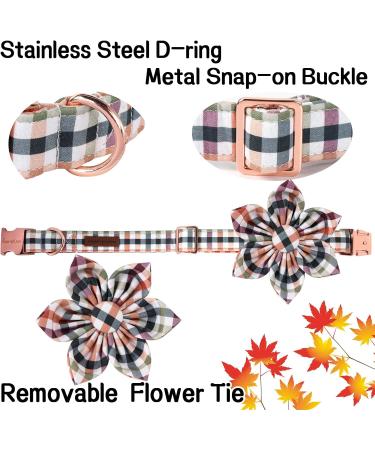 Unique Style Paws Flower Dog Collar - Comfortable Cotton Collar for Small Dogs - Stylish Floral Design with Metal Buckle Fits Neck 10-16 in - Buy Online on GoSupps.com