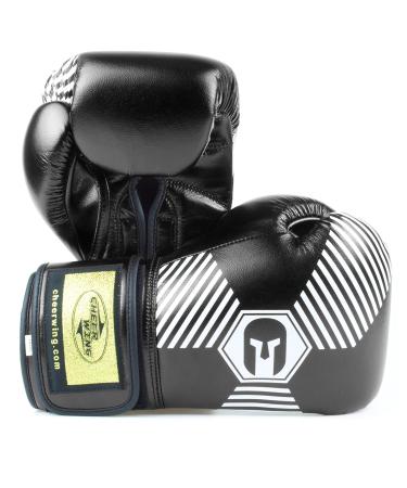 Cheerwing Pro Boxing Gloves for Sparring Kickboxing Muay Thai Fighting Punching Bag & Combat Training Black 16oz
