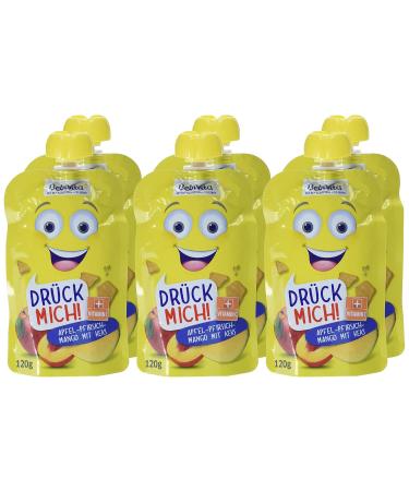 Bebivita Squeeze Me! Apple-Peach-Mango Pouch - 6 Pack (120g Each) | Healthy Baby Snack for International Shipping - Buy Online on GoSupps.com