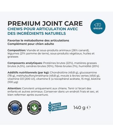 Anicare Premium Joint Care: Chewable Joint Treats! with Glucosamine Chondroitin MSM and Green-Lipped Mussels - Buy Online on GoSupps.com