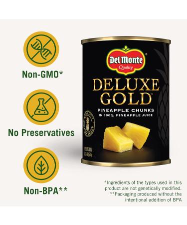 Del Monte Deluxe Gold Pineapple Chunks in 100% Juice - 20 oz Can | Canned Fruit - Buy Online on GoSupps.com