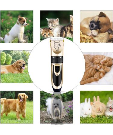 Low Noise Rechargeable Pet Grooming Kit - Electric Clippers for Dogs, Cats & Pets - Cordless, Quiet, Trimmers for Thick Coats - Gold - Buy Online on GoSupps.com
