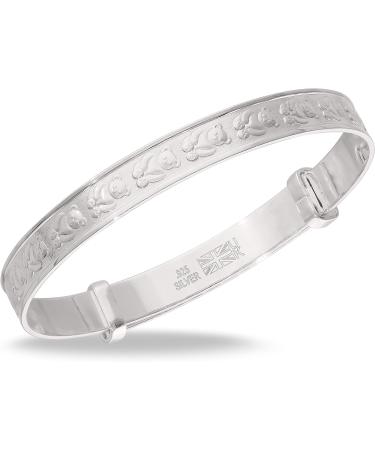 925 Sterling Silver Teddy Bear Baby Bangle - Adjustable and Adorable - Buy Online on GoSupps.com