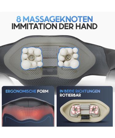 Heroic Massage Device - 4D Shiatsu Neck & Shoulder Massager with Heat | Deep Tissue Relief for Back Legs & Feet - Black & Gray - Buy Online on GoSupps.com