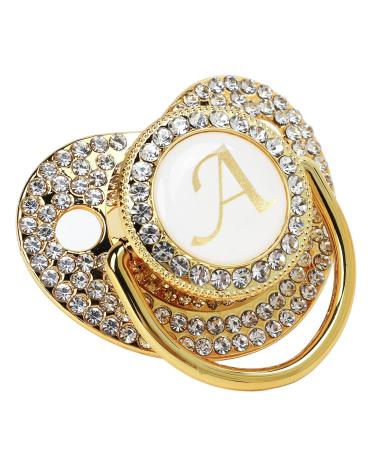 Buy Lightweight Baby Pacifier with Bling - Curved Newborn Pacifier (Letter A) - International Shipping Available - Buy Online on GoSupps.com