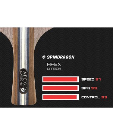 Spindragon Apex Carbon Professional Ping Pong Paddle - Dual Offensive Rubber & Carry Case - Enhance Your Game & Win Matches - Buy Online on GoSupps.com