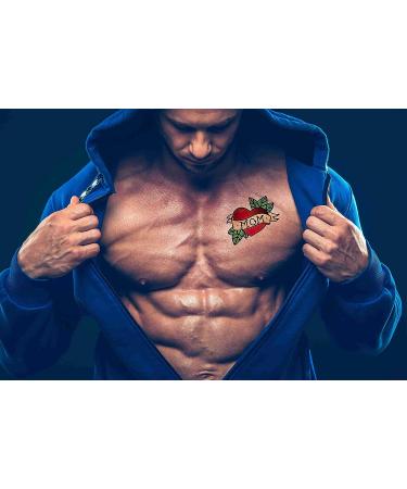 Rose Heart Mom Temporary Tattoos - 6 Sheets, Neck/Arm/Chest - Women, Girls, Men - Buy Online on GoSupps.com