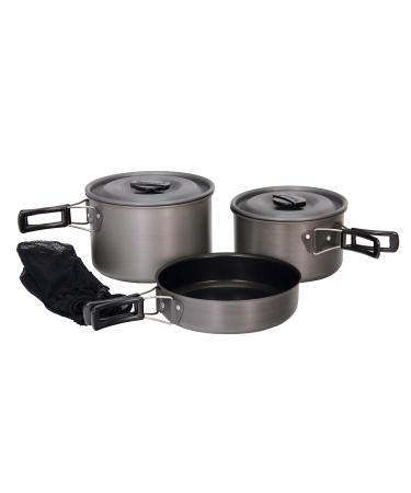 Texsport Black Ice The Scouter 5 pc Hard Anodized Camping Cookware Outdoor Cook Set with Storage Bag , Small