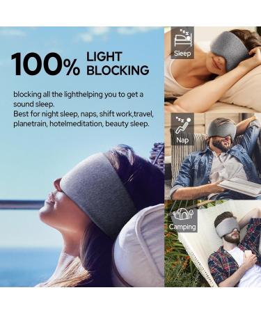 100% Handmade Cotton Sleep Mask - Adjustable Blackout Eye Mask for Side Sleepers | Soft Cooling Covers for Men & Women | Perfect for All Head Sizes - Gray - Buy Online on GoSupps.com
