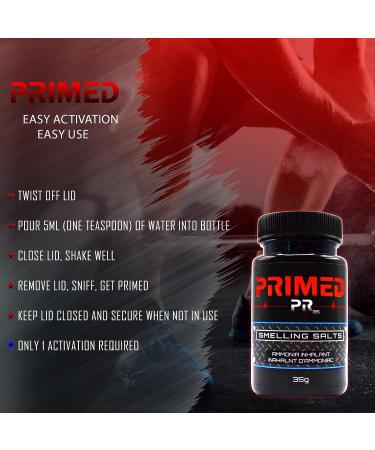 PRIMED Smelling Salts PR35 - Powerful Ammonia Inhalant for Athletes - Buy Online on GoSupps.com