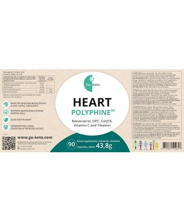 Swiss Point of Care Heart 2 Capsules - 90 Vegan Capsules with High-Dose Resveratrol OPC & Q10 - 500mg Polyphine & 60mg Q10 - Boost Heart Health - International Shipping Available - Buy Online on GoSupps.com