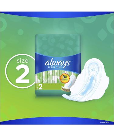 ALWAYS Ultra Thin Size 2 Super Pads With Wings Scented 40 Count - Best Protection for Heavy Flow - Buy Online on GoSupps.com