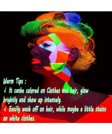 CCbeauty Pro Large UV Glow Face Body Paint Palette - 8 Neon Colors, Water-Based, Non-Toxic, Washable Halloween Makeup for Kids & Adults - Buy Online on GoSupps.com