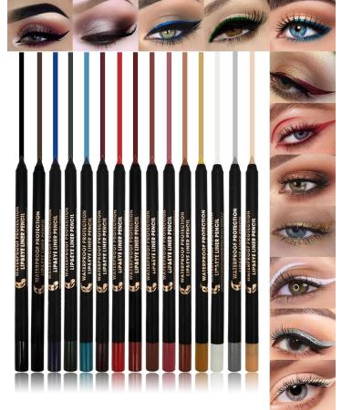 Pink Eyeliner Pencil Gel Sharpenable Multi-Use Colored Waterline Eyeliner Waterproof Smudge-Proof Long Wear Soft Cream Matte High Pigment Eye Liner Pen Makeup with Sharpener Vegan & Cruelty Free-10 10 Pink - Buy Online on GoSupps.com