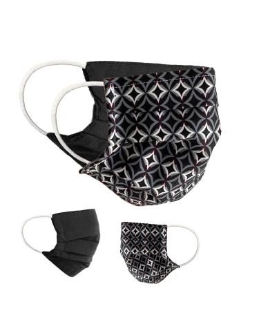 BAF Community Masks 2 via Pack Set Unisex makeshift mask agile mouth protection mask mouth and nose protection turning mask with motif cotton bci washable 1 piece (2-pack) colored/dark-2