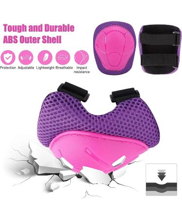 Kids 6-in-1 Protective Gear Set - Ages 3-6 Toddler & 5-8 Kids - Knee Pads, Elbow Pads, Wrist Guard - Rose Pink Small - for Cycling, Skateboarding, Roller Skating, Scooter, Ski Sports - Buy Online on GoSupps.com