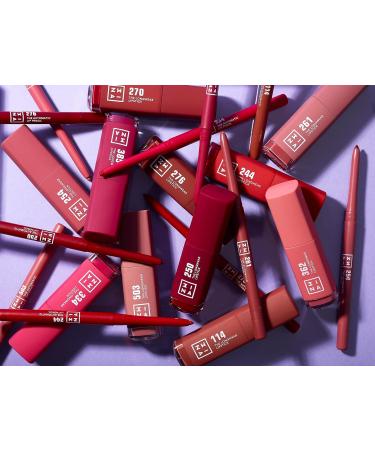 3ina Longwear Lipstick 250 - Dark Pink Red Matte Lipstick | Highly Pigmented Vegan Cruelty-Free Hydrating with Hyaluronic Acid - Perfect for All-Day Wear - Buy Online on GoSupps.com