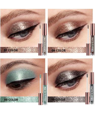 Langmanni 10PCS Liquid Eyeshadow Shimmer Glitter Liquid Eye Shadow Set Waterproof Long Lasting Metals Sparkling Eyes Makeup Liquid Eyeshadow for Party Wedding Festival or Daily Makeup - Buy Online on GoSupps.com