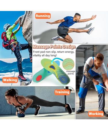 24-Hour Energy Shock Absorption Insoles - Comfort for Running Walking & Hiking | 2 Pairs for Men & Women | Breathable & High Elastic for All-Day Relief - Buy Online on GoSupps.com