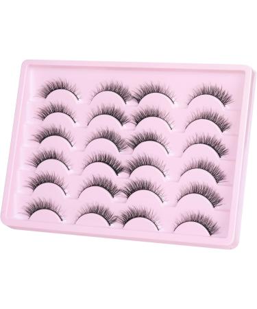 Goddvenus False Eyelashes D Curl Russian Strip Lashes Pack 3D Natural Cat Eye Lashes Wispy Fake Eyelashes Premium False Lashes Thin Cotton Band Fake Lashes 12 Pairs Wispy fox eye - Buy Online on GoSupps.com