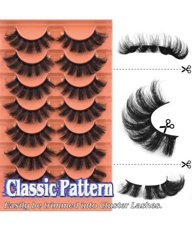 False Mink Lashes 18mm D Curl Russian Strip Eye Lashes by GODDVENUS B-thick - 7 Pairs of Full Wispy Fluffy Fake Eyelashes with Cotton Band - Short Cat Eye Extensions Alternative - Buy Online on GoSupps.com