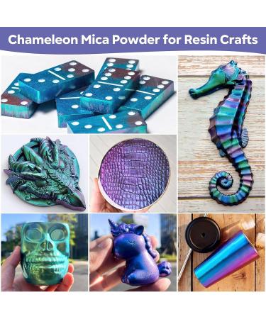 Chameleon Mica Powder 4 Pack - Color Shift Pigment for Epoxy Resin, Tumbler, Nail Art, Polymer Clay & More - Buy Online on GoSupps.com