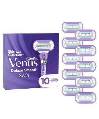 Gillette Venus Deluxe Smooth Swirl Razor For Razor Women 10 Replacement Blades Women's Razor with 5-speed blade for a longer-lasting smooth shave 10 blade - Buy Online on GoSupps.com