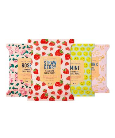 Beauty Concepts Mint Vitamin C Strawberry and Rose Facial Cleansing Wipes - 4 Pack (30 Count Each) - Buy Online on GoSupps.com