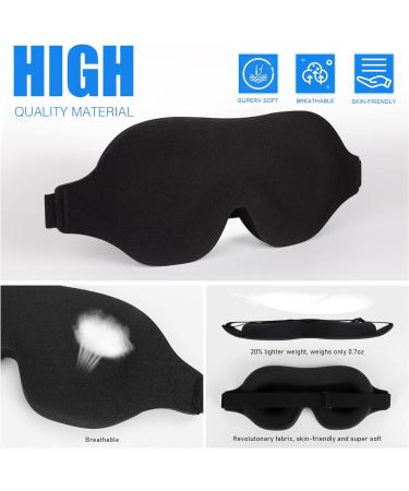 Lonfrote 3D Contoured Cup Sleep Eye Mask - Black | Comfortable Blindfold for Men and Women | Perfect for Travel and Naptime - Buy Online on GoSupps.com