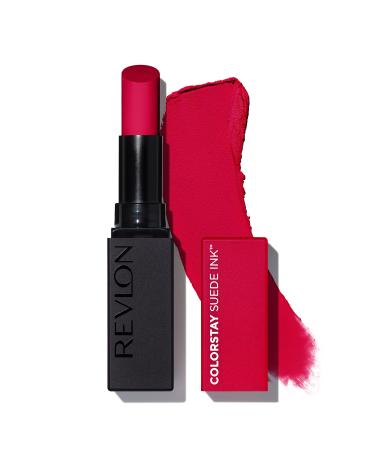 REVLON Lipstick  ColorStay Suede Ink  Built-in Primer  Infused with Vitamin E  Waterproof  Smudgeproof  Matte Color  017 First Class (Pack of 1)