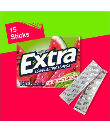 Extra Sugar Free Gum Sweet Watermelon 15 Stick Slim Pack (Pack of 10) by Extra Foods  - Buy Online on GoSupps.com