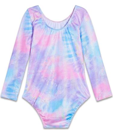 Sparkly Unicorn Rainbow Gymnastics Leotard for Girls | Long Sleeve Tumbling Outfit Age 2-9 Years | Tie Dye B 2-3T - Buy Online on GoSupps.com